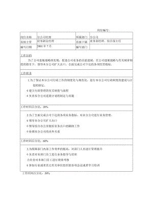 岗位说明书分公司.docx