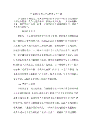 应急管理局火灾防治人员学习贯彻党的二十大精神心得体会三篇.docx