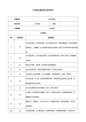 行政经理岗位说明书.docx