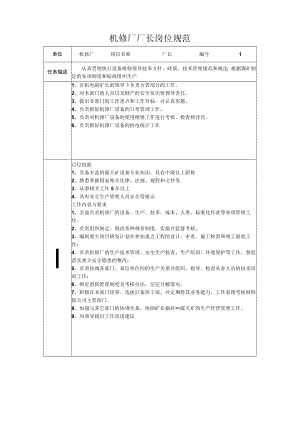 机修厂厂长岗位规范.docx