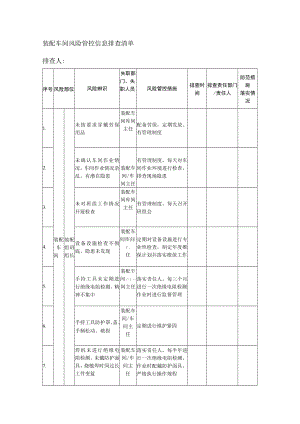 装配车间风险管控信息排查清单.docx