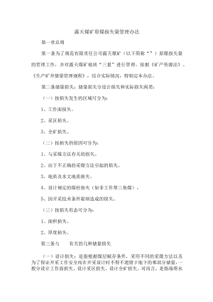 露天煤矿原煤损失量管理办法.docx