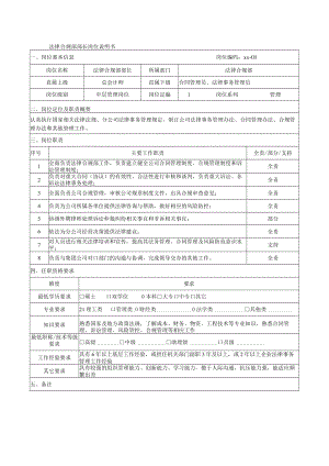 法律合规部部长岗位说明书.docx