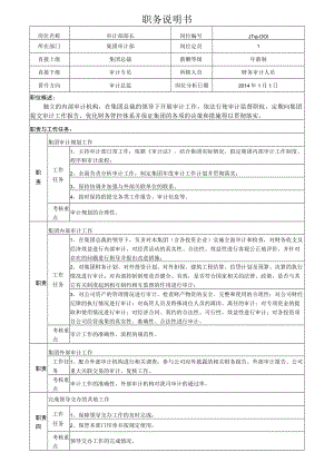 1集团审计部部长岗位说明书.docx