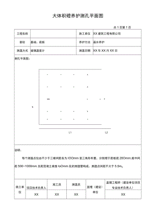 大体积砼养护测孔平面图和记录.docx