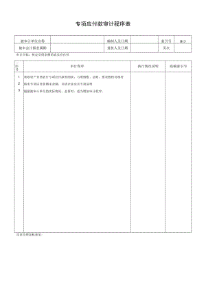 专项应付款审计程序表.docx