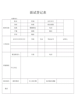 面试登记表.docx