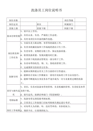 洗涤员工岗位说明书.docx