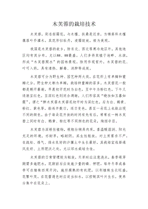 木芙蓉的栽培技术.docx