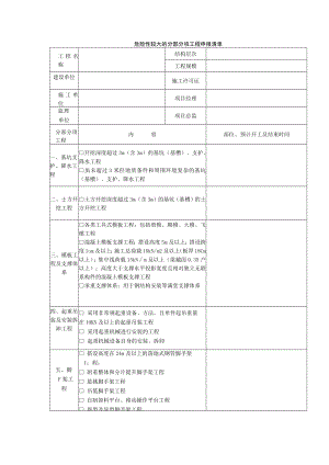 危险性较大的分部分项工程申报清单.docx