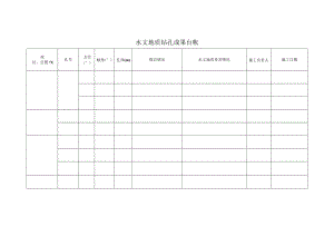 水文地质钻孔成果台帐.docx