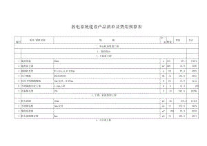 弱电系统建设产品清单及费用预算表.docx