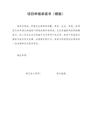 项目申报承诺书模板.docx