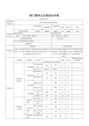 部门整体支出绩效自评表.docx