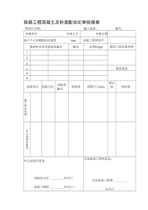 铁路工程混凝土及砂浆配合比审批报表.docx