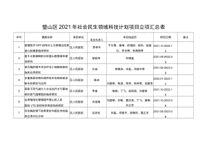 璧山区2021年社会民生领域科技计划项目立项汇总表.docx