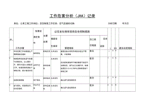 空气压缩机切换危害分析（JHA）记录.docx