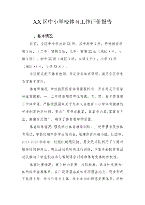 XX区中小学校体育工作评价报告.docx