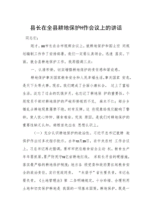 县长在全县耕地保护工作会议上的讲1.docx