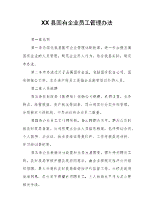 XX县国有企业员工管理办法.docx
