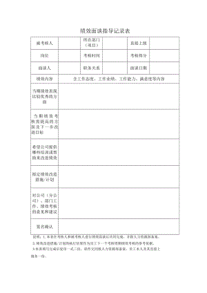 绩效面谈指导记录表.docx