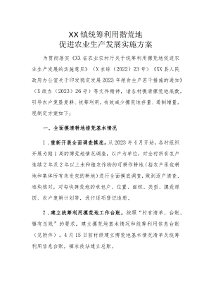 XX镇统筹利用撂荒地促进农业生产发展实施方案.docx
