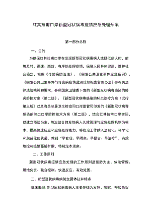 红其拉甫口岸新型冠状病毒疫情应急处理预案.docx