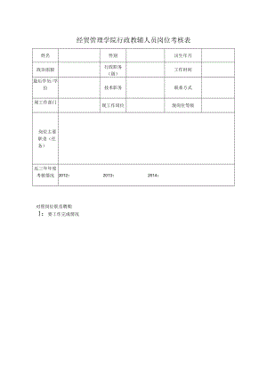 经贸管理学院行政教辅人员岗位考核表.docx