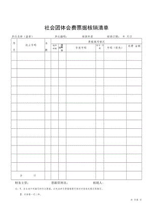 社会团体会费票据核销清单.docx
