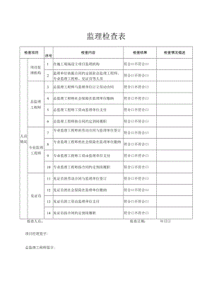 监理检查表（标准模版）.docx