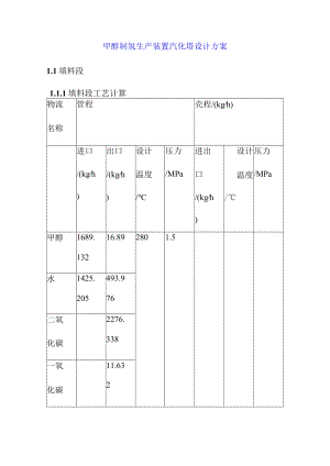 甲醇制氢生产装置汽化塔设计方案.docx