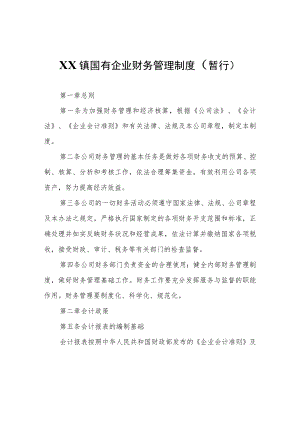 XX镇国有企业财务管理制度.docx