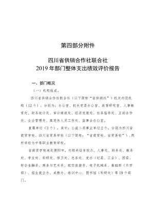 第四部分川省供销合作社联合社2019年部门整体支出绩效评价报告.docx