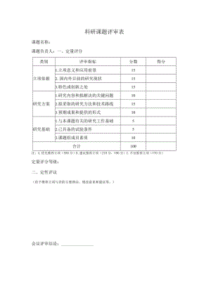 科研课题会议评审表.docx