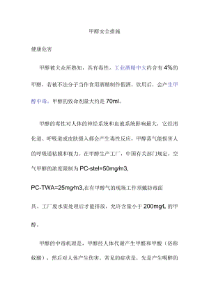 甲醇安全措施.docx