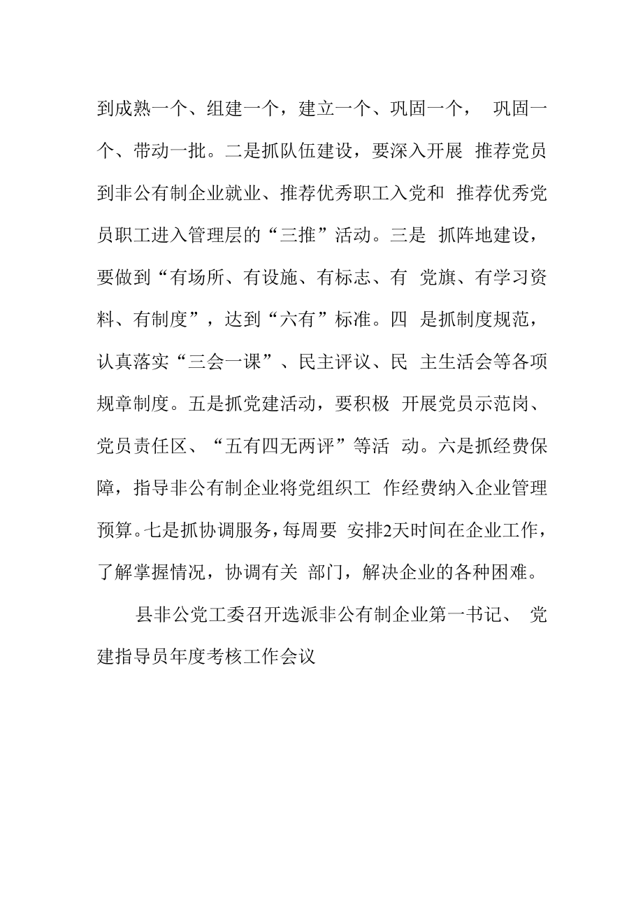 县召开非公企业第一书记和党建指导员培训会会议纪要.docx_第2页