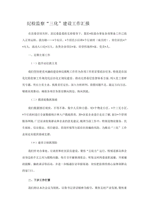 纪检监察“三化”建设工作汇报.docx
