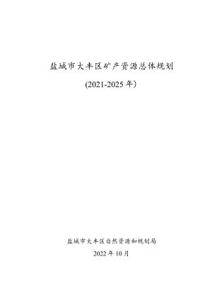盐城市大丰区矿产资源总体规划.docx