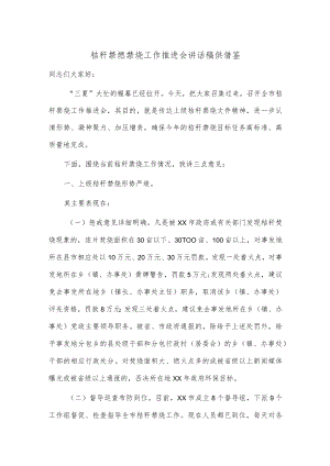 秸秆禁燃禁烧工作推进会讲话稿供借鉴.docx