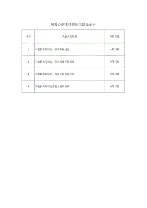 统筹办副主任岗位风险提示卡.docx