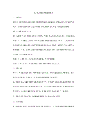 电厂机组阀盖泄漏事件报告.docx
