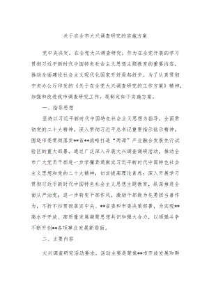 关于在全市大兴调查研究的实施方案.docx