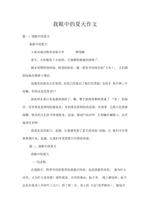 我眼中的夏天作文.docx
