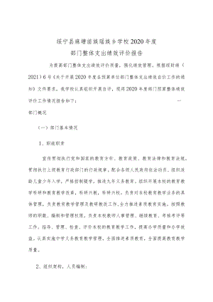 绥宁县麻塘苗族瑶族乡学校2020年度部门整体支出绩效评价报告.docx