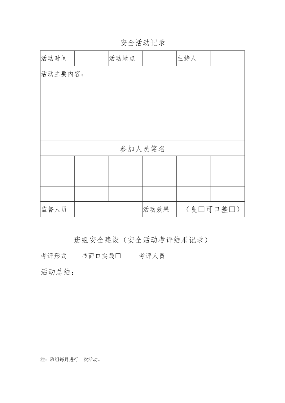 班组安全日常活动记录.docx_第1页