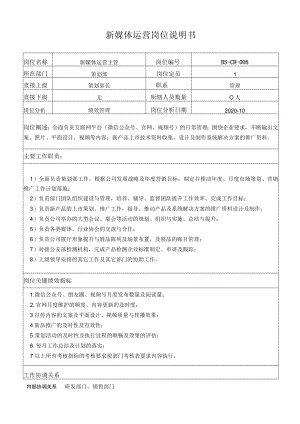 策划部部长岗位说明书.docx