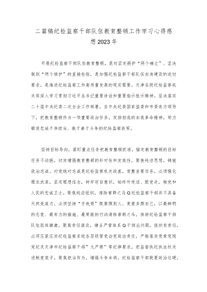 二篇稿纪检监察干部队伍教育整顿工作学习心得感想2023年.docx
