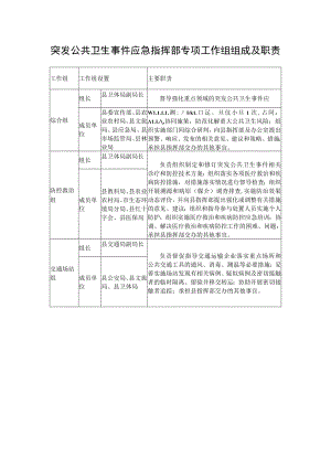 突发公共卫生事件应急指挥部专项工作组组成及职责.docx