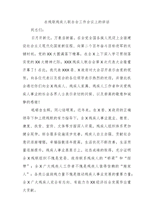 在残联残疾人联合会工作会议上的讲话.docx