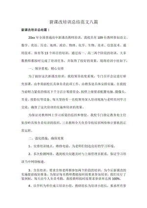 新课改培训总结范文八篇.docx